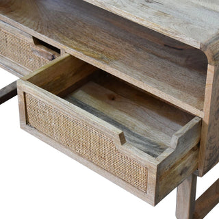 Tallin Rattan Sideboard Cane Drawer Fronts Open Shelf Natural Rattan
