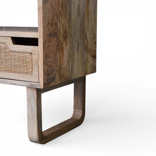 Tallin Rattan Sideboard Cane Drawer Fronts Open Shelf Natural Rattan