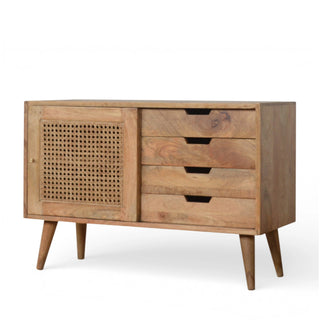 Larissa Rattan Chest of Drawers Cane Door 4 Drawer Hybrid Natural Rattan