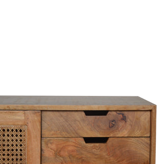 Larissa Rattan Chest of Drawers Cane Door 4 Drawer Hybrid Natural Rattan