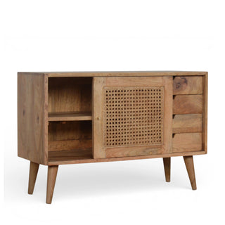 Larissa Rattan Chest of Drawers Cane Door 4 Drawer Hybrid Natural Rattan