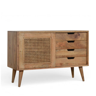 Larissa Rattan Chest of Drawers Cane Door 4 Drawer Hybrid Natural Rattan