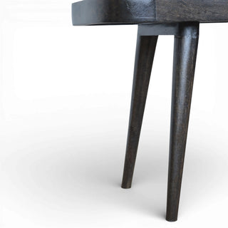 Rattan Bench Woven Cane Top Carbon Black Splayed Legs Natural Rattan