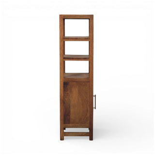 Rattan Wardrobe Open Shelf Unit Woven Cabinet Door Golden Teak Natural Rattan