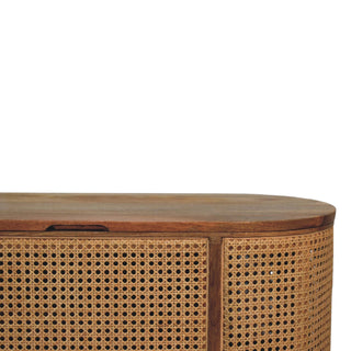Larrisa Rattan Storage Box Oval Blanket Chest Lift-Up Lid Natural Rattan