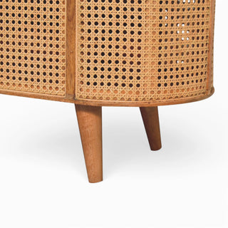 Larrisa Rattan Storage Box Oval Blanket Chest Lift-Up Lid Natural Rattan