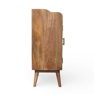 Rattan Wardrobe Cabinet Cane Double Doors T-Bar Handles Natural Rattan