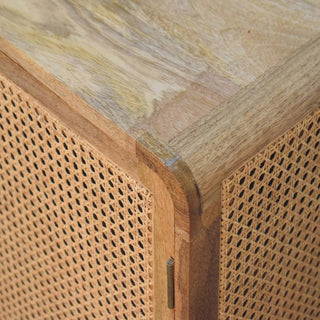 Larrisa Rattan Sideboard Cane Door Fronts Nordic Legs Natural Rattan