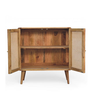 Larrisa Rattan Sideboard Cane Door Fronts Nordic Legs Natural Rattan