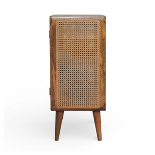 Larrisa Rattan Sideboard Cane Door Fronts Nordic Legs Natural Rattan