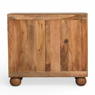 Rattan Sideboard Arch Cane Double Doors Chunky Ball Feet Brass Knobs Natural Rattan