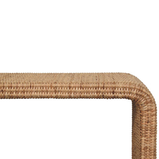 Rattan Bench Waterfall Wicker Wrap No Cushion Natural Rattan