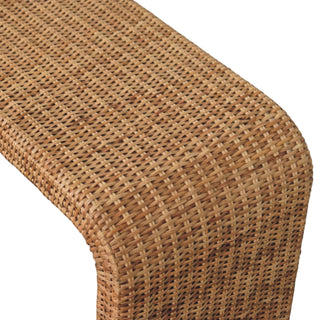 Rattan Bench Waterfall Wicker Wrap No Cushion Natural Rattan
