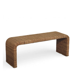 Rattan Bench Waterfall Wicker Wrap No Cushion Natural Rattan
