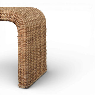 Rattan Bench Waterfall Wicker Wrap No Cushion Natural Rattan