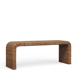 Rattan Bench Waterfall Wicker Wrap No Cushion Natural Rattan