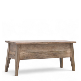 Mid-Century Modern Solid Wood Storage Chest with Lid