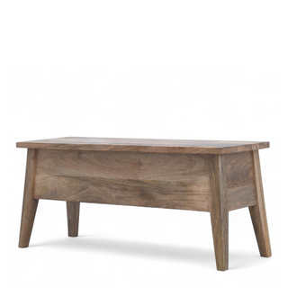 Mid-Century Modern Solid Wood Storage Chest with Lid