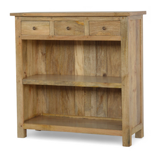 Mid Century Solid Wood Low Bookcase