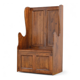 Mid-Century Bench with Storage | Lid-Up Solid Wood