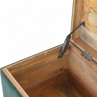 Emerald Green Velvet Storage Ottoman Box