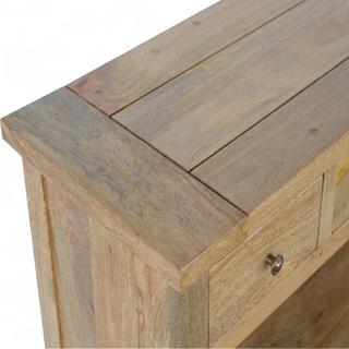 Mid Century Solid Wood Low Bookcase