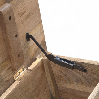 Mid-Century Modern Solid Wood Storage Chest with Lid