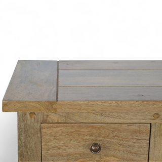 Mid Century Solid Wood Low Bookcase