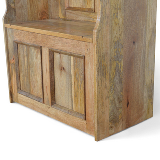 Mid-Century Modern Solid Wood Small Storage Bench