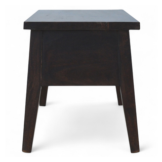 Mid-Century Modern Walnut Solid Wood Storage Bench