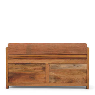Oxford Oak Finish Solid Wood 2-Drawer Storage Bench