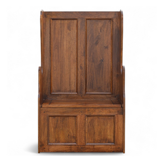 Mid-Century Bench with Storage | Lid-Up Solid Wood