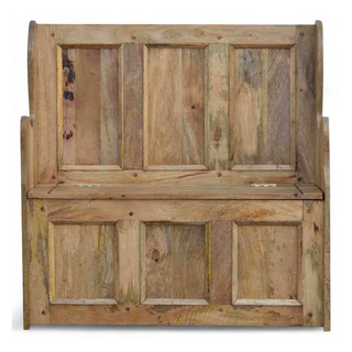 Mid-Century Storage Bench | Large Solid Wood Monks Bench