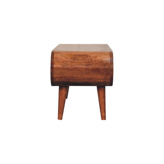 Back view of Amaya Nordic Style Honey Caramel Coffee Table, showing the tabletop, frame and furniture finish