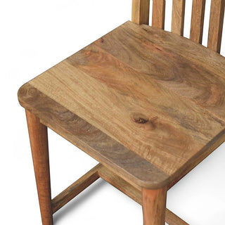 Ariella Dining Chair – Solid Mango Wood – detail shot showing leg joinery and mango wood craftsmanship