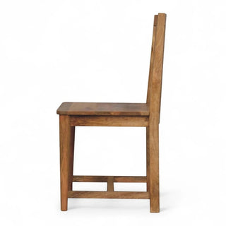 Ariella Dining Chair – Solid Mango Wood – three-quarter angled view