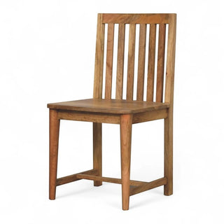 Ariella Dining Chair – Solid Mango Wood – side profile view showing tapered legs