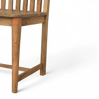 Ariella Dining Chair – Solid Mango Wood – front view on white background