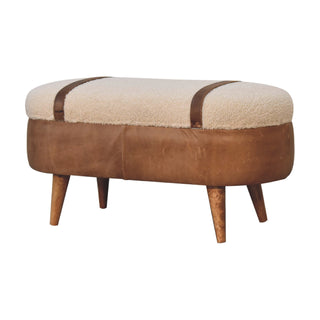 Arlo Hallway Bench Boucle - side angle view