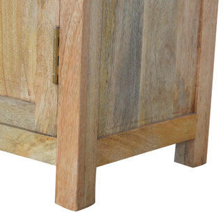 Side angle view of Ashgrove Sideboard Cabinet with Two Drawers and Panelled Cupboards in Bleached Oak Finish