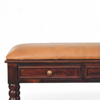 Back view of Barclay Solid Wood Upholstered Storage Bench, showing the upholstered seat, legs and silhouette