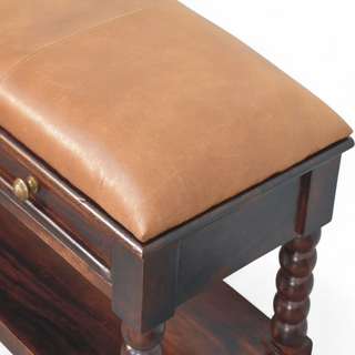 Close-up of fabric texture on Barclay Solid Wood Upholstered Storage Bench