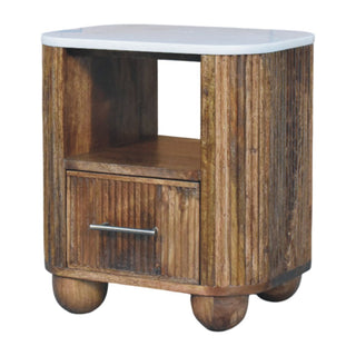 Beaumont Marble Bedside - side angle view