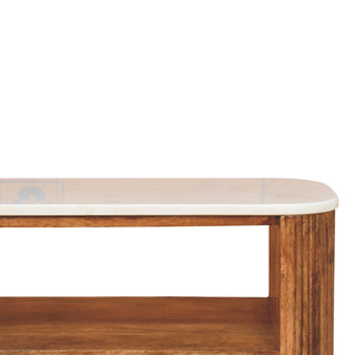Beaumont Marble Shoe Cabinet - doors open interior shoe storage