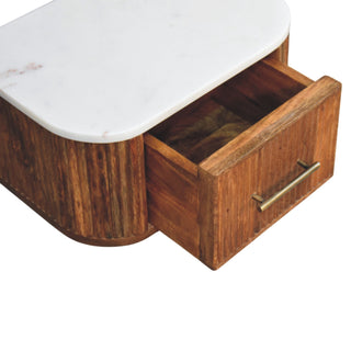 Beaumont Wall-Mounted Bedside - wood grain close-up
