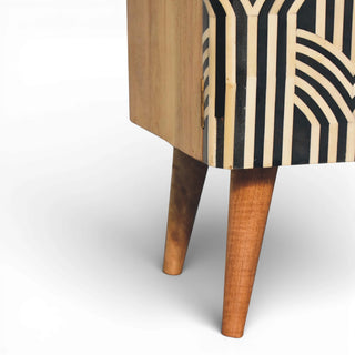 Edessa Bone Inlay Media Unit Art Deco Black White