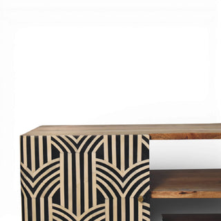 Edessa Bone Inlay Media Unit Art Deco Black White