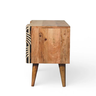 Edessa Bone Inlay Media Unit Art Deco Black White