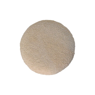 Boucle Teak Accent Stool - product white background