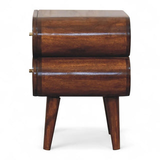 Bubble Chestnut Nightstand Solid Mango Wood - dimensions scale